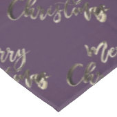 Elegante Script Eggplant Eggplant Frohe Weihnachte Tischdecke (Schrägansicht)