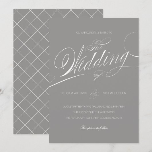 Elegante Script-Einladung Einladung (Vorne/Hinten)