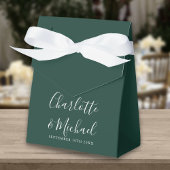 Elegante Script Emerald Green Wedding Geschenkschachtel