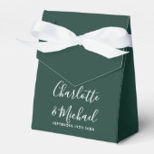 Elegante Script Emerald Green Wedding Geschenkschachtel (Vorderseite)