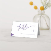 Elegante Script Emerald Lila Eucalyptus Wedding Platzkarte (Rückseite)