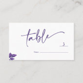Elegante Script Emerald Lila Eucalyptus Wedding Platzkarte (Rückseite)