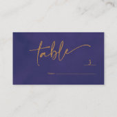 Elegante Script Emerald Lila und Gold Wedding Platzkarte (Rückseite)