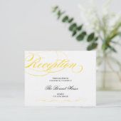 Elegante Script Empfang Card - Gelb Begleitkarte (Stehend Vorderseite)