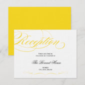 Elegante Script Empfang Card - Gelb Begleitkarte (Vorne/Hinten)