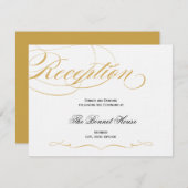 Elegante Script Empfang Card - Gold & Black Begleitkarte (Vorne/Hinten)
