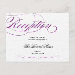 Elegante Script Empfang Card - Lila Begleitkarte
