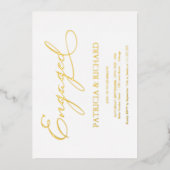 Elegante Script-Engagement-Partei Folieneinladung (Vorderseite)