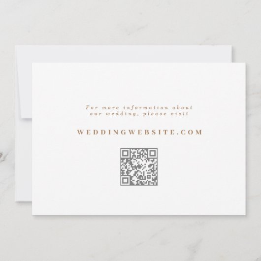 Elegante Script Fall Wildblumen QR Code Hochzeit Save The Date (Rückseite)