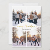 Elegante Script Familie Weihnachts FotoCollage Feiertagskarte (Vorderseite)