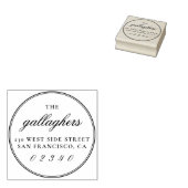 Elegante Script-Familienname Runde Rücksendeadress Gummistempel (Stempel)