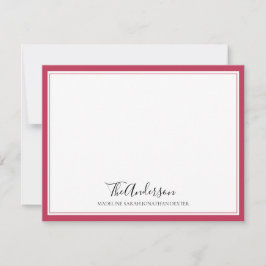Elegante Script Family Magenta Rosa Square Border Mitteilungskarte