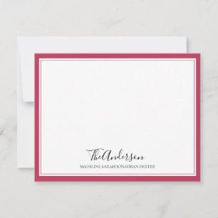 Elegante Script Family Magenta Rosa Square Border Mitteilungskarte