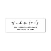 Elegante Script Family Name Holiday Rücksendeadres Permastempel (Design)