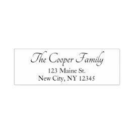 Elegante Script Family Name Holiday Rücksendeadres Permastempel