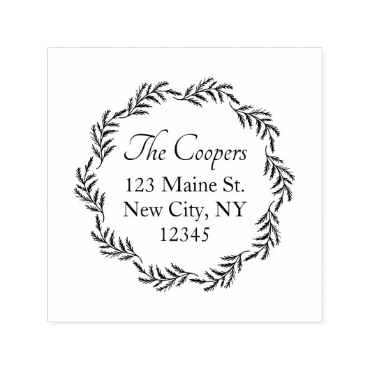 Elegante Script Family Name Holiday Rücksendeadres Permastempel (Design)