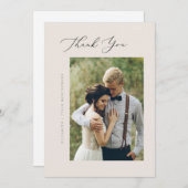 Elegante Script Flat Dankeschön Karte (Vorne/Hinten)