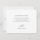 Elegante Script Flat Dankeschön Karte (Rückseite)