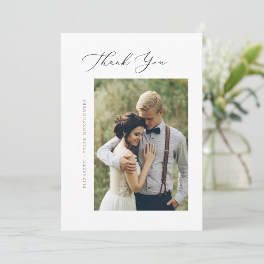 Elegante Script Flat Dankeschön Karte (Stehend Vorderseite)