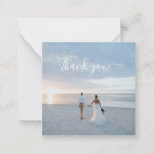 Elegante Script Flat Note Wedding Dankeschön Karte (Vorderseite)