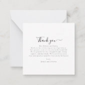 Elegante Script Flat Note Wedding Dankeschön Karte (Rückseite)