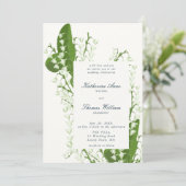 Elegante Script Floral Lily Valley Frühjahrssonne Einladung (Stehend Vorderseite)