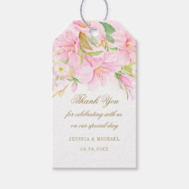 Elegante Script Floral Monogram Wedding Vielen Dan Geschenkanhänger