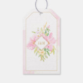 Elegante Script Floral Monogram Wedding Vielen Dan Geschenkanhänger (Rückseite)