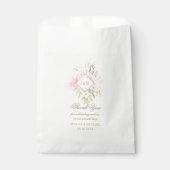Elegante Script Floral Monogram Wedding Vielen Dan Geschenktütchen (Vorderseite)