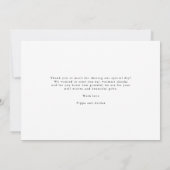 Elegante Script Floral Wedding Dankeschön Karte (Rückseite)