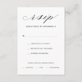 Elegante Script Floral Wedding RSVP Card Begleitkarte (Vorderseite)