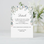 Elegante Script-florale Kaskade für Hochzeiten Det Begleitkarte (Stehend Vorderseite)