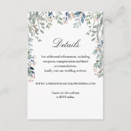 Elegante Script-florale Kaskade für Hochzeiten Det Begleitkarte