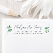 Elegante Script Foliage Wedding Rücksendeadresse (Insitu)