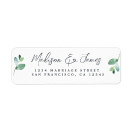 Elegante Script Foliage Wedding Rücksendeadresse