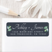 Elegante Script Foliage Wedding Rücksendeadresse (Insitu)