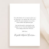 Elegante Script Foto Collage Wedding Dankeskarte