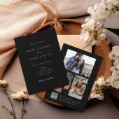 Elegante Script Foto Collage Wedding Einladung