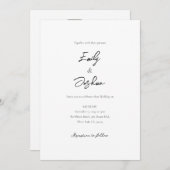 Elegante Script Foto Collage Wedding Einladung (Vorne/Hinten)
