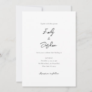 Elegante Script Foto Collage Wedding Einladung