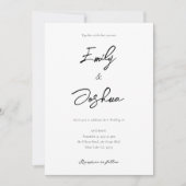 Elegante Script Foto Collage Wedding Einladung (Vorderseite)