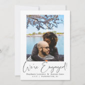 Elegante Script Foto Engagement Party Einladung (Vorderseite)