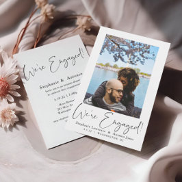 Elegante Script Foto Engagement Party Einladung