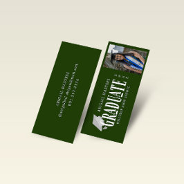 Elegante Script Foto Graduate Name Card Mini Visitenkarte