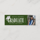 Elegante Script Foto Graduate Name Card Mini Visitenkarte (Vorderseite)