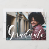 Elegante Script Foto Graduation Party Einladung (Vorderseite)