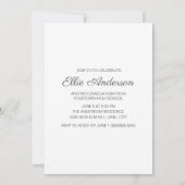 Elegante Script Foto Graduation Party Einladung (Rückseite)