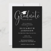 Elegante Script Foto Graduation Party Einladung (Vorderseite)