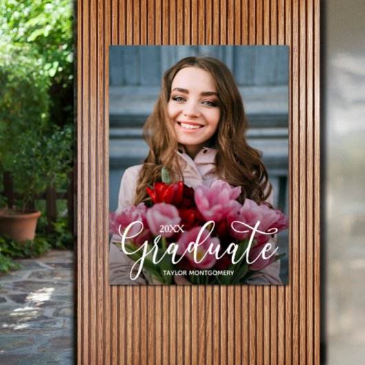 Elegante Script Foto Graduation Party Poster