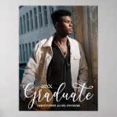 Elegante Script Foto Graduation Party Poster (Vorne)
